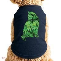 Funny Cannabis & Cat Lover Marijuana Weed Smoker Art Doggie Tank thumb 0