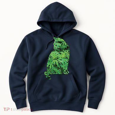 Funny Cannabis & Cat Lover Marijuana Weed Smoker Art Hoodie