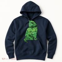 Funny Cannabis & Cat Lover Marijuana Weed Smoker Art Hoodie thumb 0