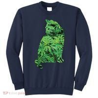 Funny Cannabis & Cat Lover Marijuana Weed Smoker Art Sweatshirt thumb 0