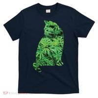 Funny Cannabis & Cat Lover Marijuana Weed Smoker Art T-Shirt thumb 0