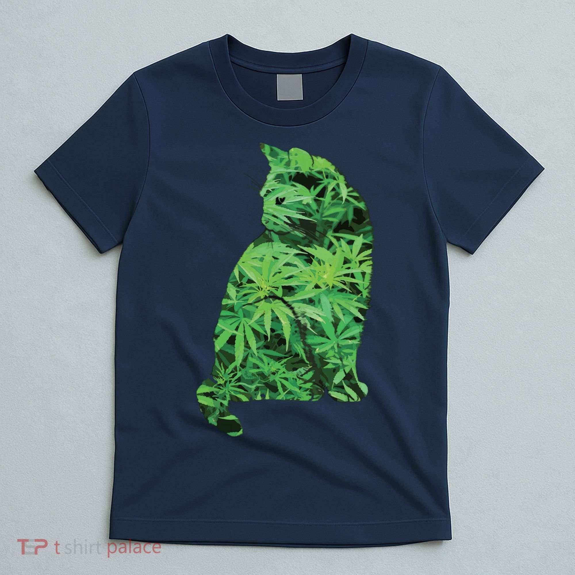 Funny Cannabis & Cat Lover Marijuana Weed Smoker Art T-Shirt