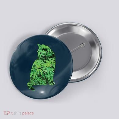Funny Cannabis & Cat Lover Marijuana Weed Smoker Art Button
