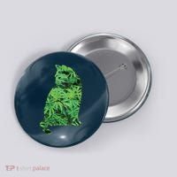 Funny Cannabis & Cat Lover Marijuana Weed Smoker Art Button thumb 0