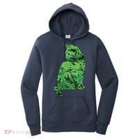 Funny Cannabis & Cat Lover Marijuana Weed Smoker Art Women's Hoodie thumb 0