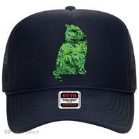 Funny Cannabis & Cat Lover Marijuana Weed Smoker Art Hat thumb 0