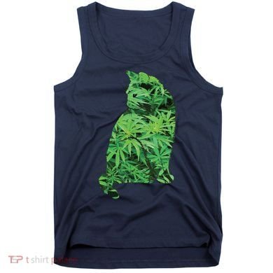 Funny Cannabis & Cat Lover Marijuana Weed Smoker Art Tank Top