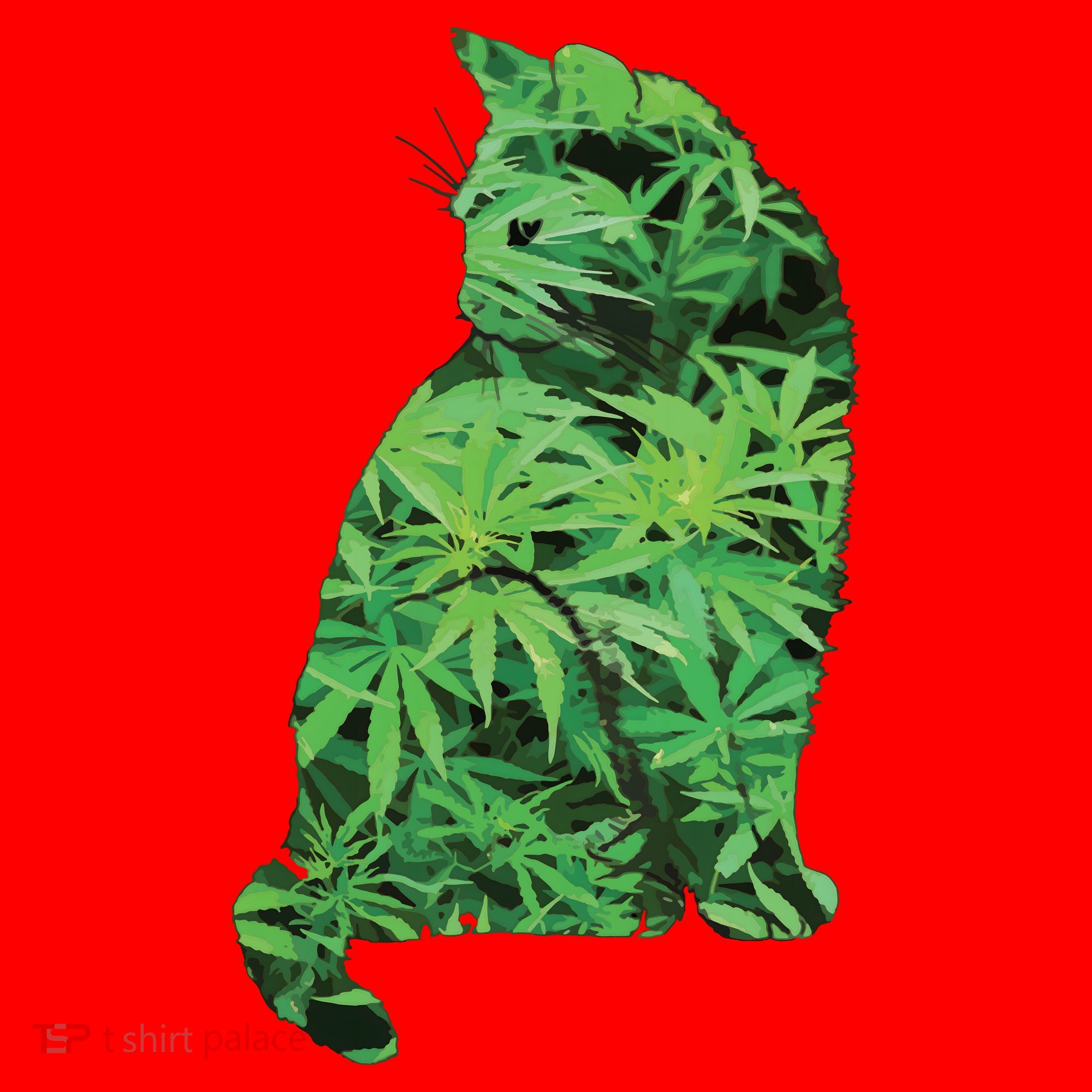 Funny Cannabis & Cat Lover Marijuana Weed Smoker Art Santa Hat