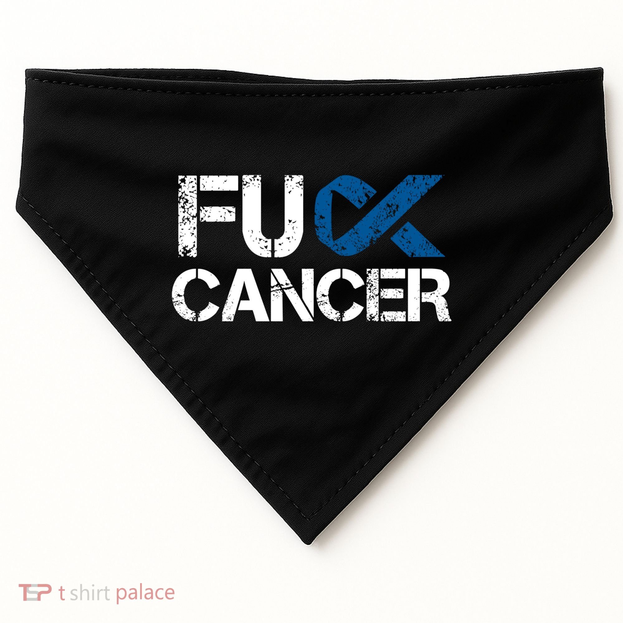 Fuck Cancer Colon Cancer Support Gift USA-Made Doggie Bandana