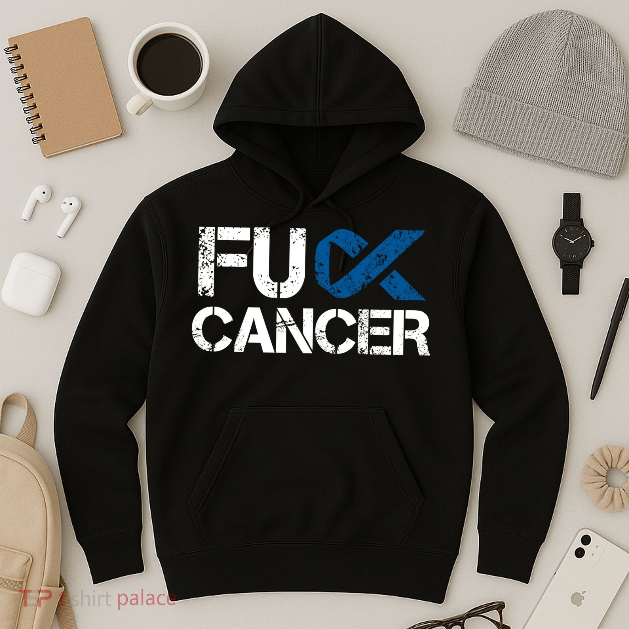Fuck Cancer Colon Cancer Support Gift Hoodie