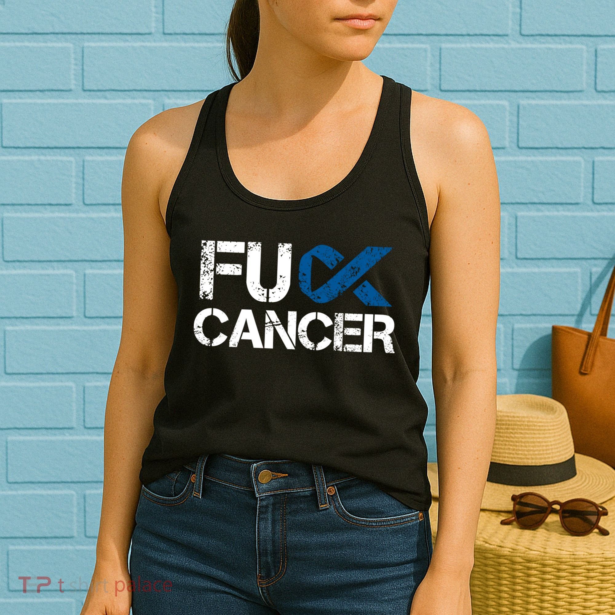 Fuck Cancer Colon Cancer Support Gift Women's Tank Top