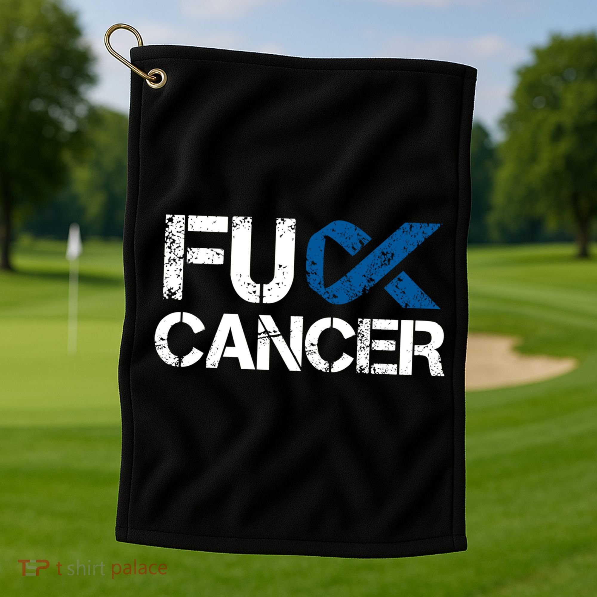 Fuck Cancer Colon Cancer Support Gift Golf Towel