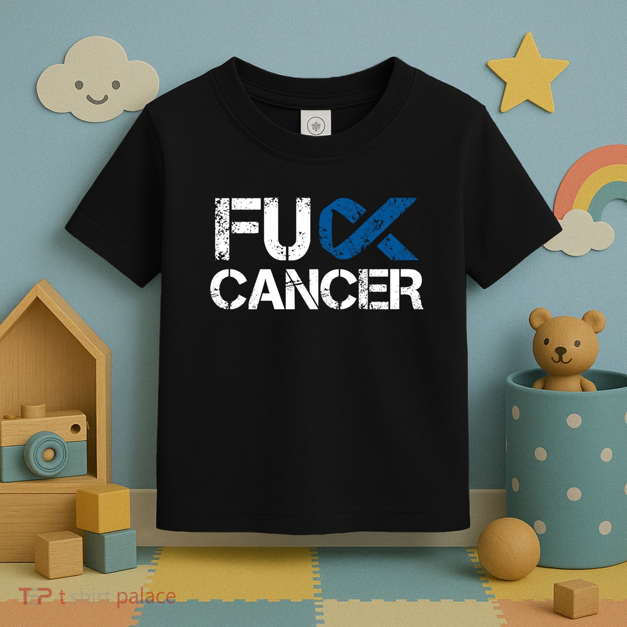 Fuck Cancer Colon Cancer Support Gift Toddler T-Shirt