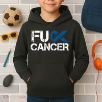 Fuck Cancer Colon Cancer Support Gift Kids Hoodie thumb 2