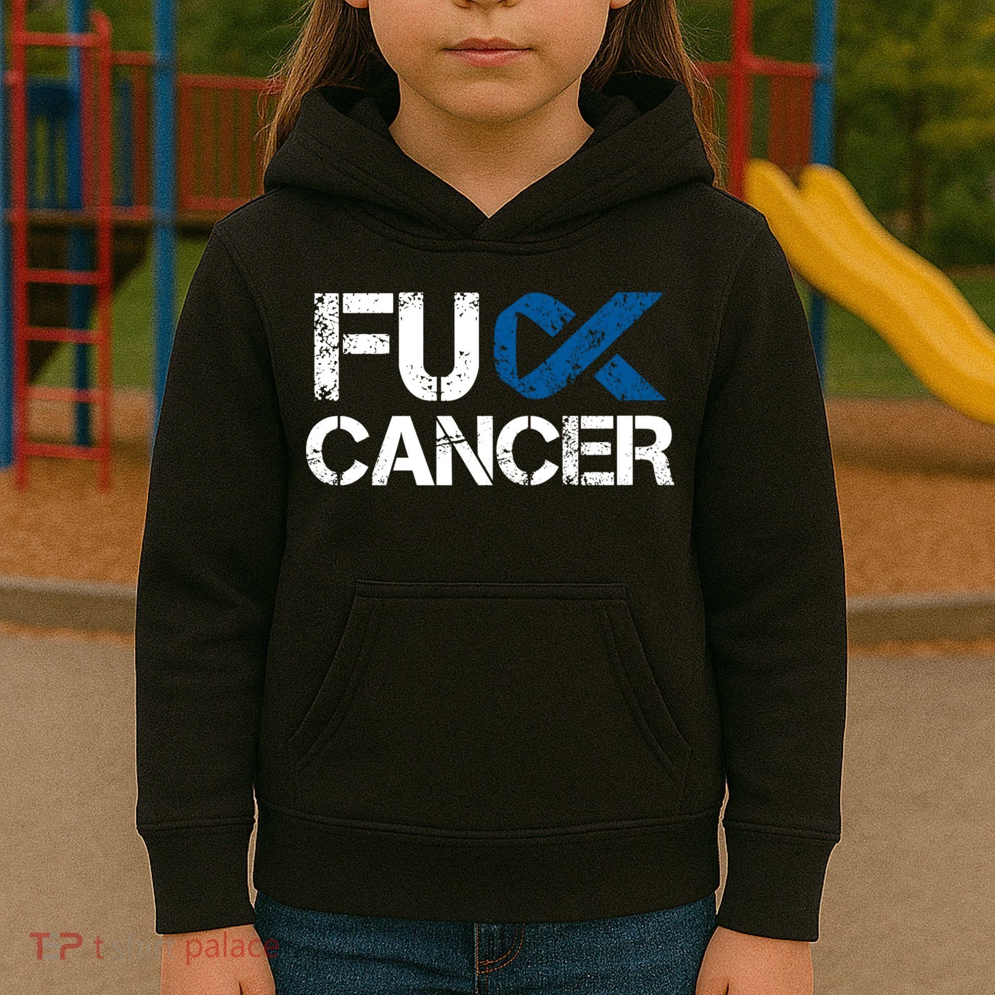 Fuck Cancer Colon Cancer Support Gift Kids Hoodie