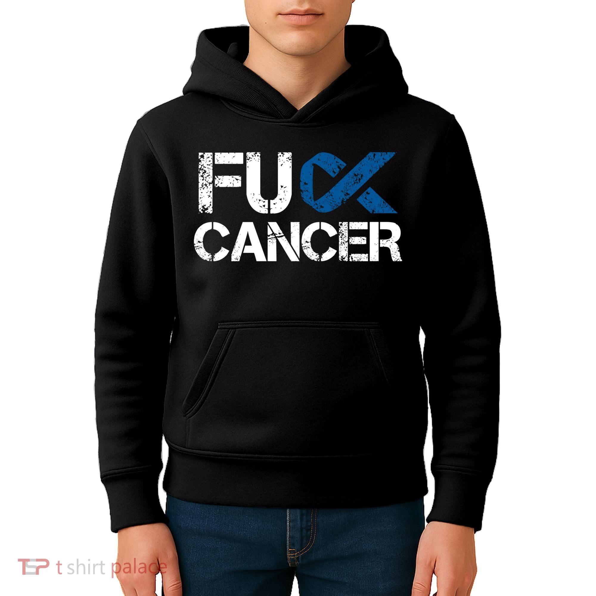 Fuck Cancer Colon Cancer Support Gift Kids Hoodie