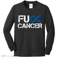 Fuck Cancer Colon Cancer Support Gift Kids Long Sleeve Shirt thumb 0