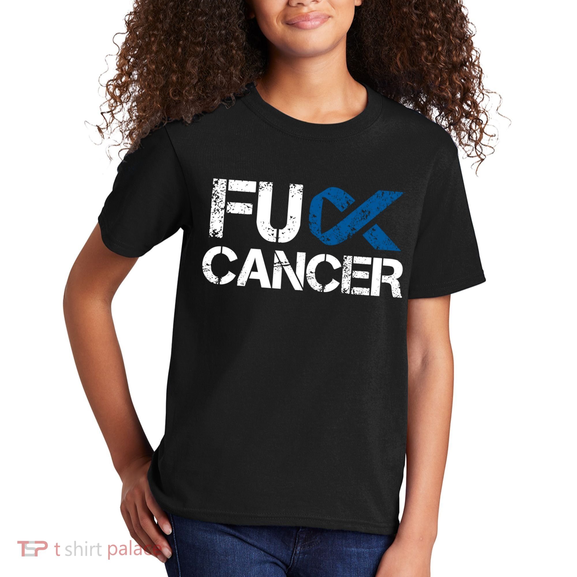 Fuck Cancer Colon Cancer Support Gift Kids T-Shirt