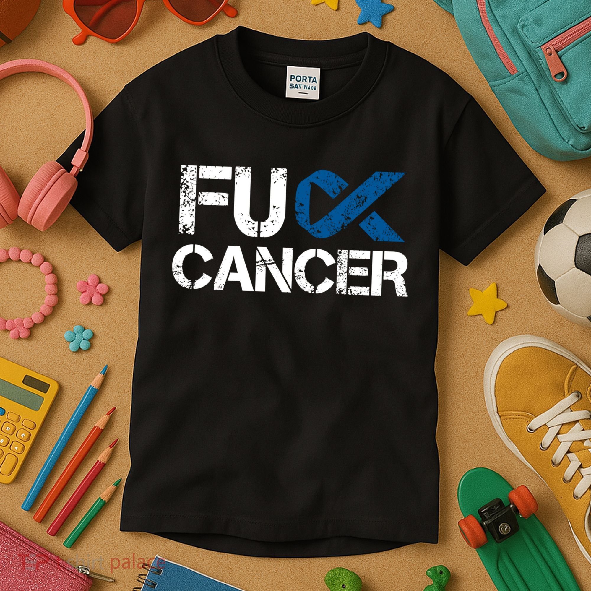 Fuck Cancer Colon Cancer Support Gift Kids T-Shirt