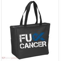 Fuck Cancer Colon Cancer Support Gift Tote Bag thumb 2