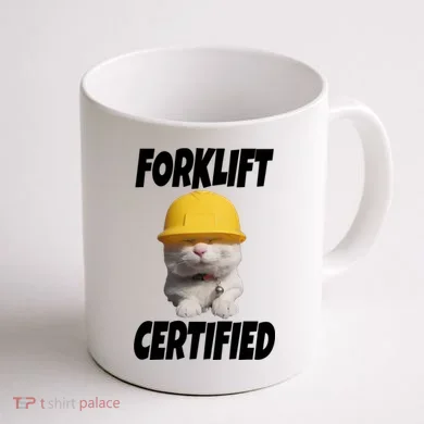Forklift Certified Cat Coffee Mug back