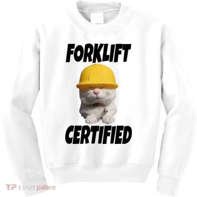 Forklift Certified Cat Kids Sweatshirt