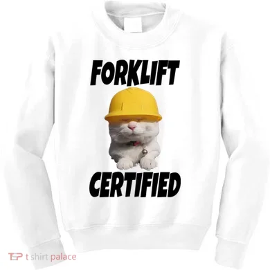 Forklift Certified Cat Kids Sweatshirt