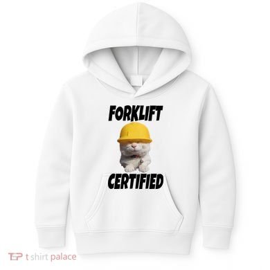 Forklift Certified Cat Kids Hoodie