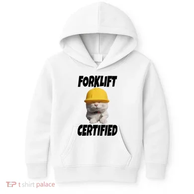 Forklift Certified Cat Kids Hoodie
