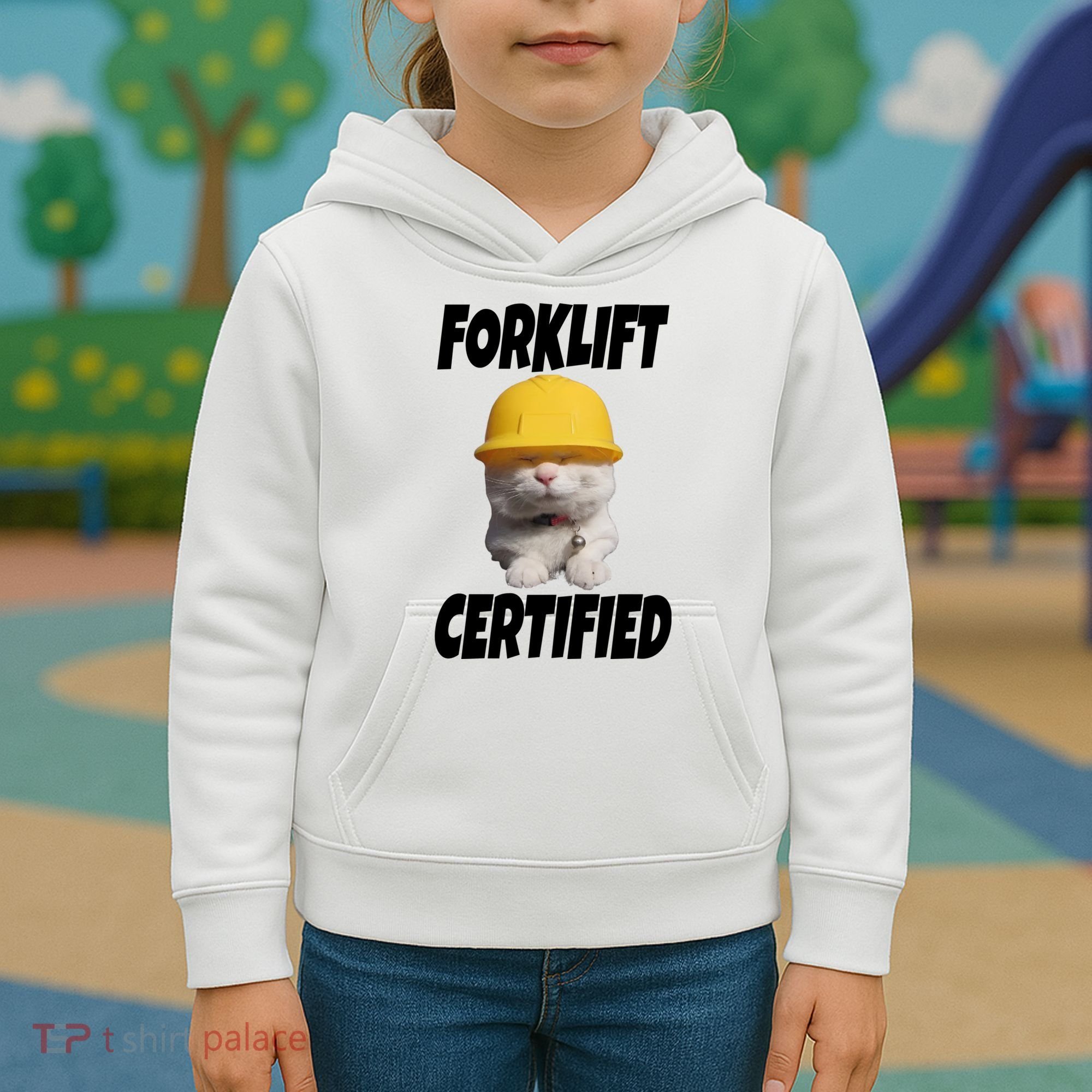 Forklift Certified Cat Kids Hoodie
