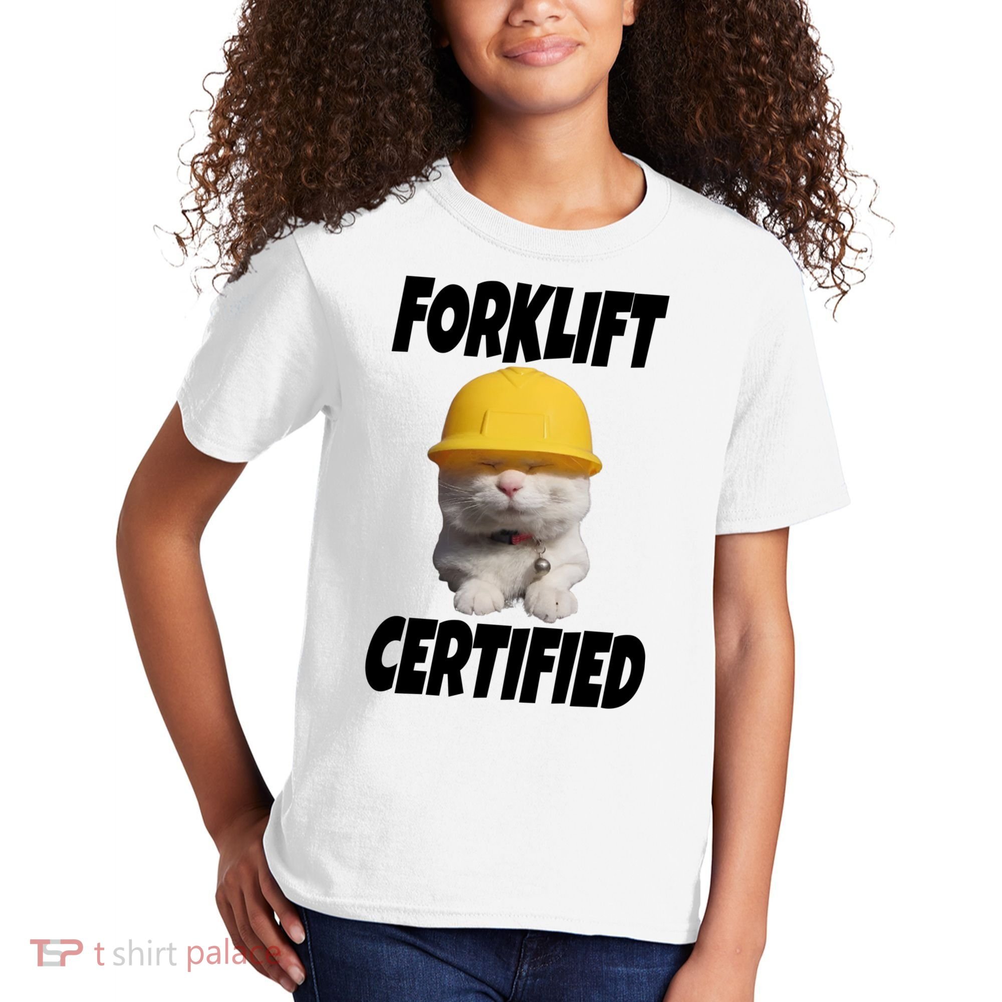 Forklift Certified Cat Kids T-Shirt