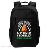 Funny Crazy Chicken Farmer Lady Women Meaningful Gift Backpack thumb 0