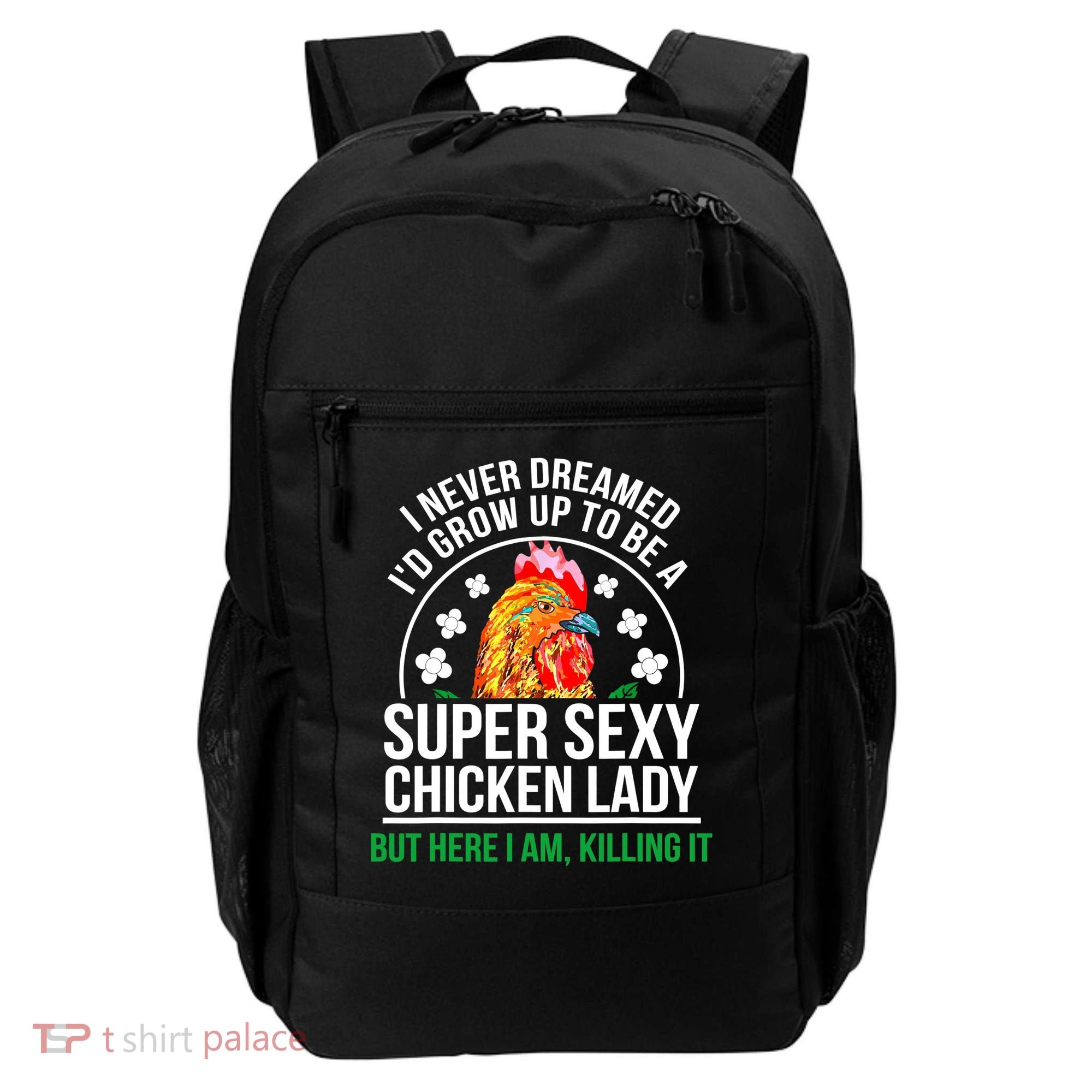 Funny Crazy Chicken Farmer Lady Women Meaningful Gift Backpack
