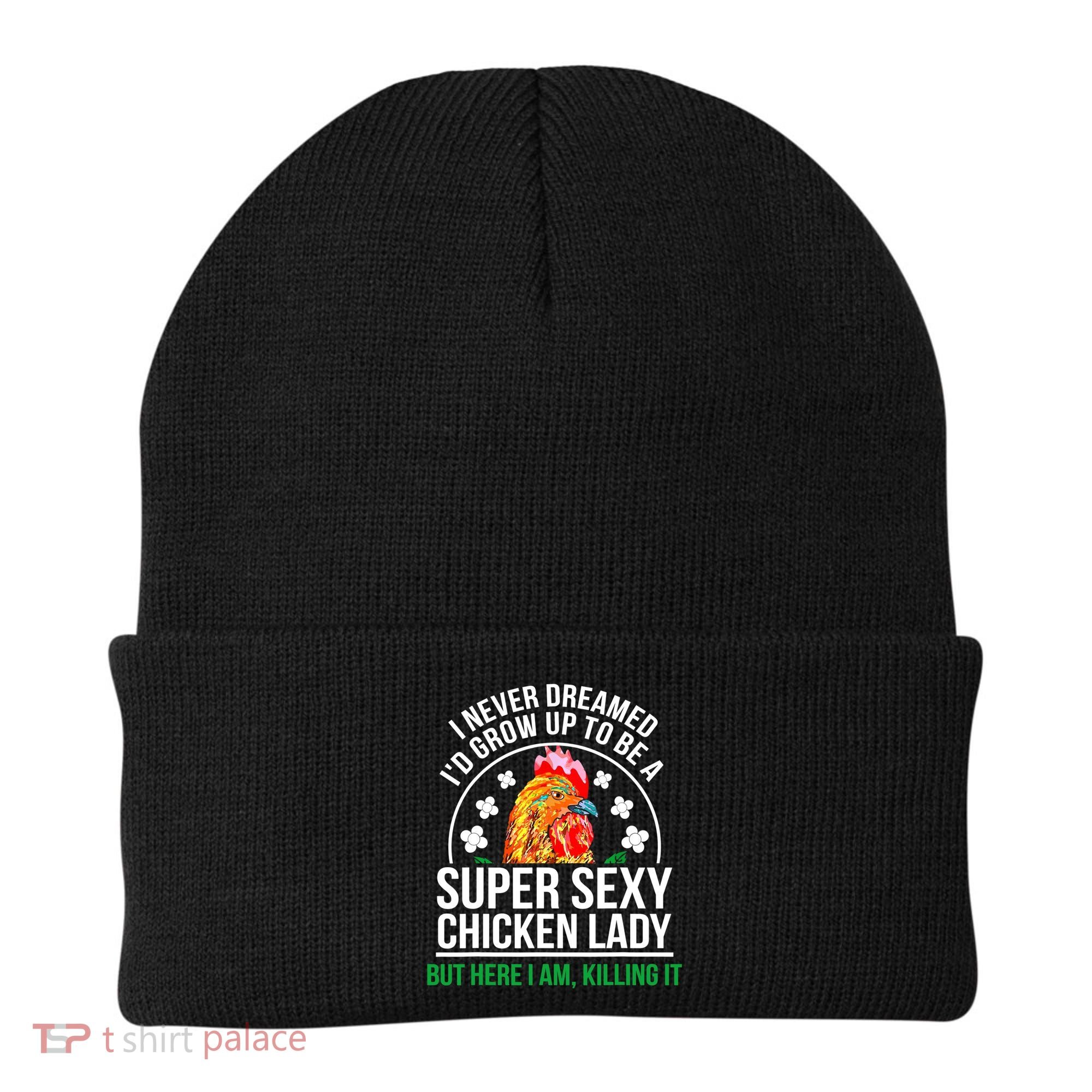 Funny Crazy Chicken Farmer Lady Women Meaningful Gift Beanie