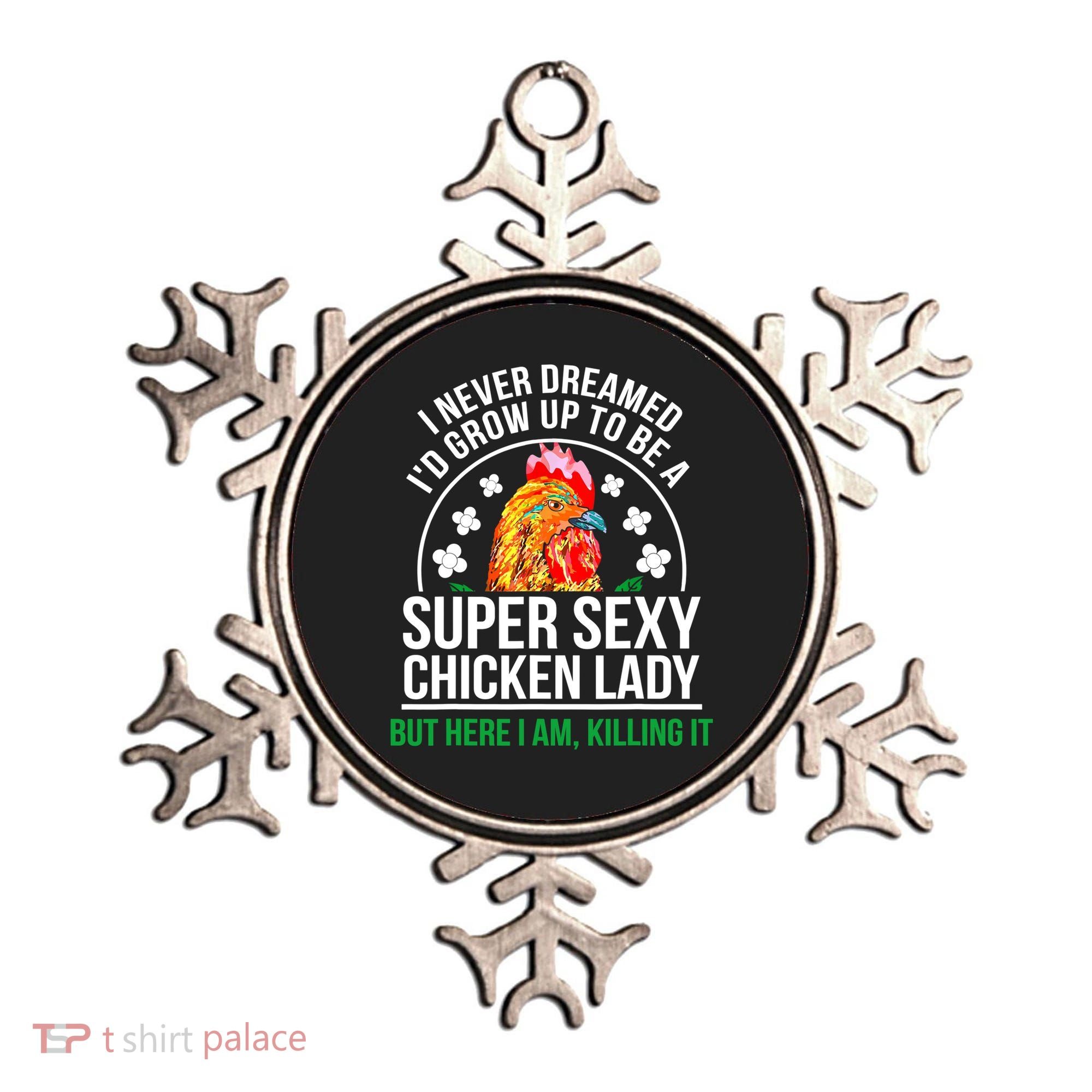 Funny Crazy Chicken Farmer Lady Women Meaningful Gift Ornament