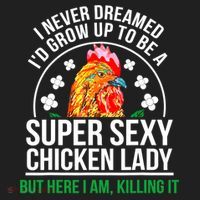 Funny Crazy Chicken Farmer Lady Women Meaningful Gift Golf Towel thumb 3