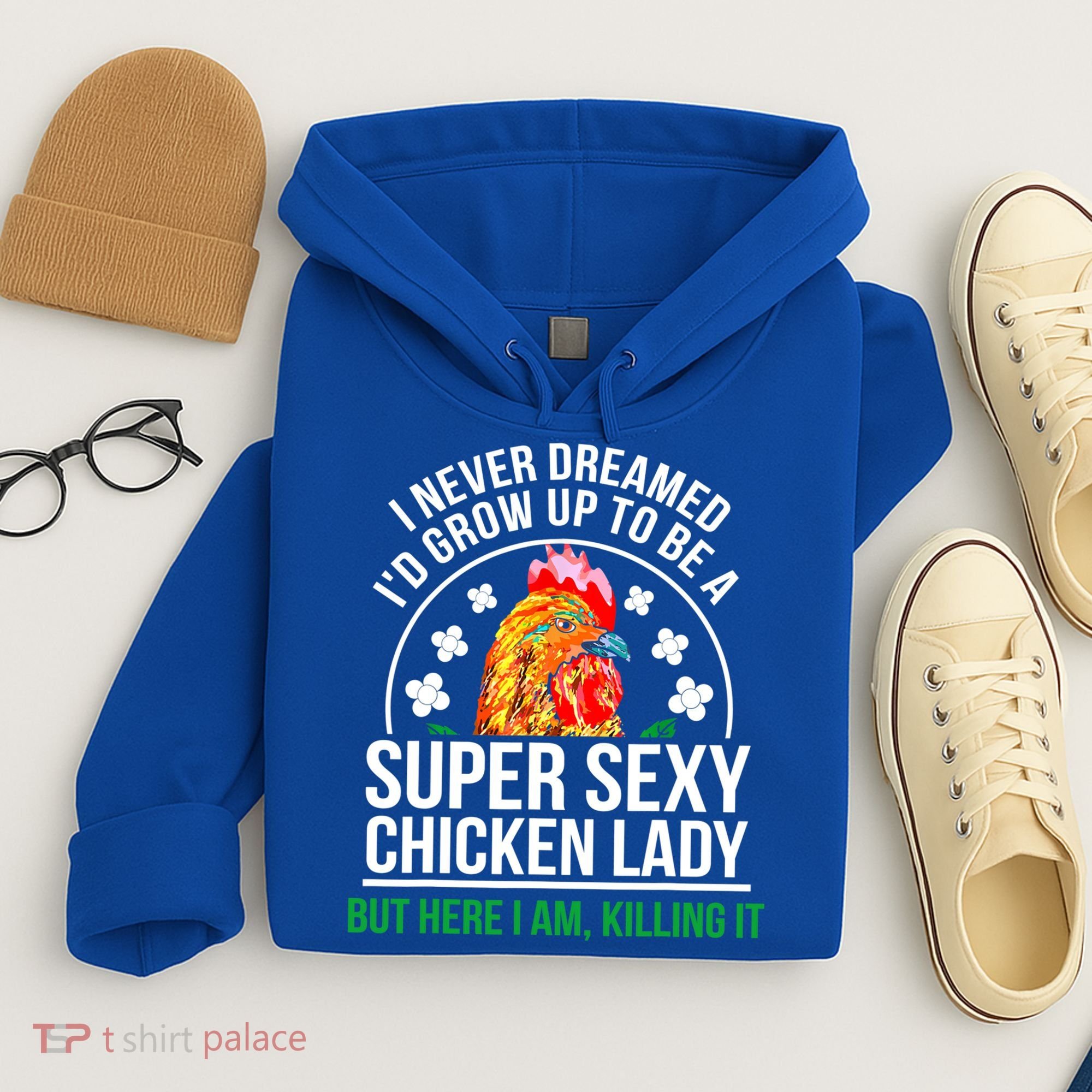 Funny Crazy Chicken Farmer Lady Women Meaningful Gift Hoodie