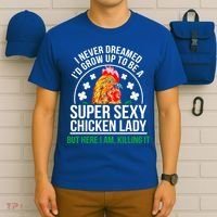 Funny Crazy Chicken Farmer Lady Women Meaningful Gift T-Shirt thumb 6