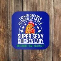 Funny Crazy Chicken Farmer Lady Women Meaningful Gift Coaster thumb 0