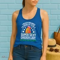 Funny Crazy Chicken Farmer Lady Women Meaningful Gift Women's Tank Top thumb 2