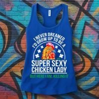 Funny Crazy Chicken Farmer Lady Women Meaningful Gift Women's Tank Top thumb 3