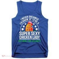 Funny Crazy Chicken Farmer Lady Women Meaningful Gift Tank Top thumb 0