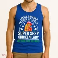 Funny Crazy Chicken Farmer Lady Women Meaningful Gift Tank Top thumb 3