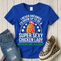Funny Crazy Chicken Farmer Lady Women Meaningful Gift Women's T-Shirt thumb 3