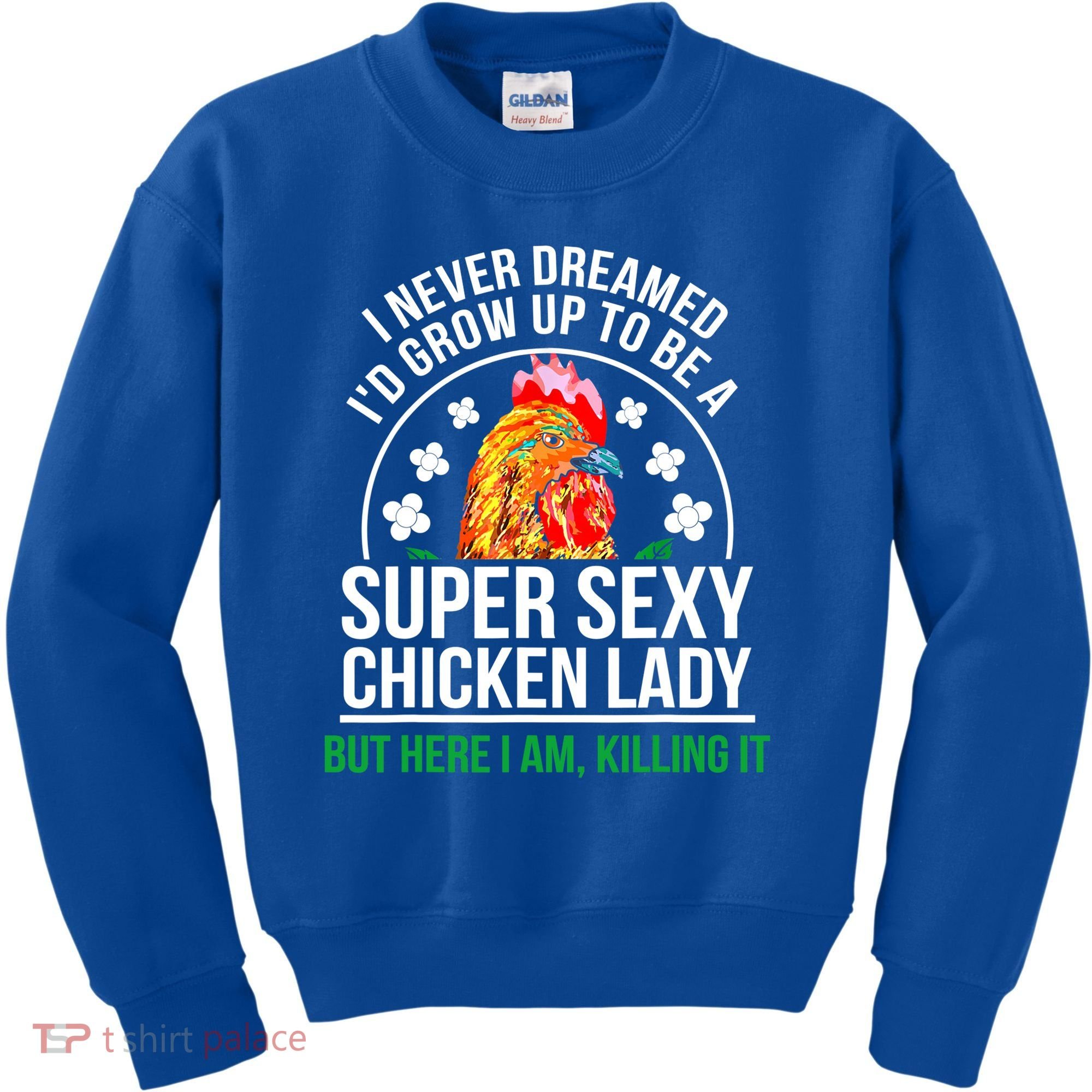 Funny Crazy Chicken Farmer Lady Women Meaningful Gift Kids Sweatshirt