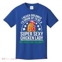 Funny Crazy Chicken Farmer Lady Women Meaningful Gift Kids T-Shirt thumb 0