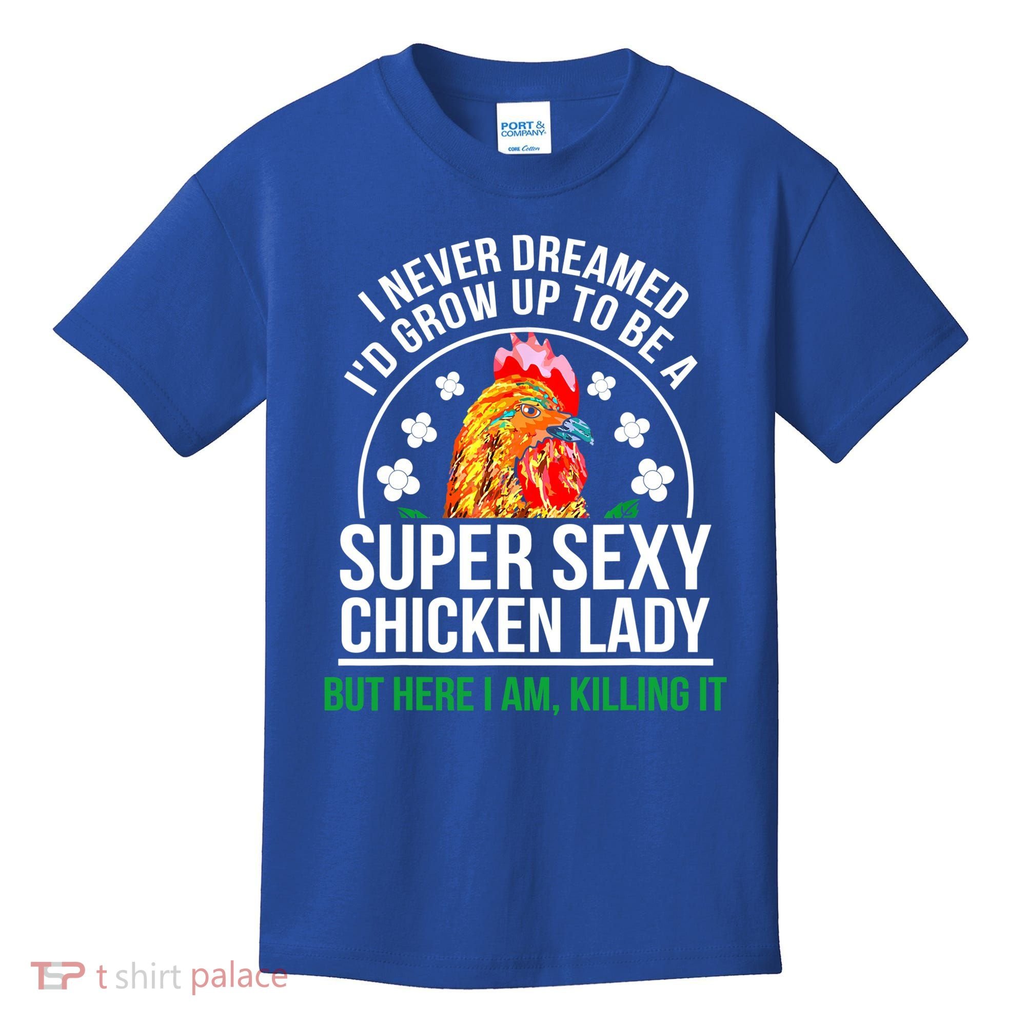 Funny Crazy Chicken Farmer Lady Women Meaningful Gift Kids T-Shirt