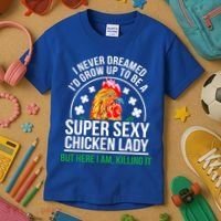 Funny Crazy Chicken Farmer Lady Women Meaningful Gift Kids T-Shirt thumb 3