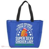 Funny Crazy Chicken Farmer Lady Women Meaningful Gift Tote Bag thumb 0