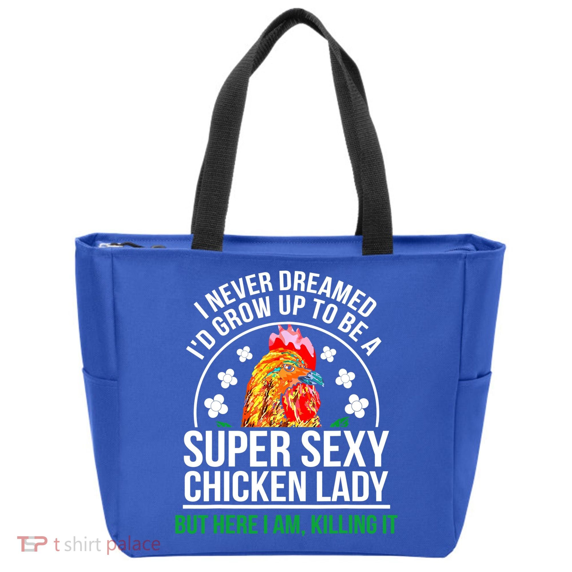 Funny Crazy Chicken Farmer Lady Women Meaningful Gift Tote Bag
